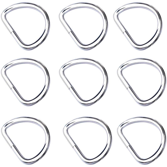 BronaGrand Pack of 100 Metal Nickel Plated D Ring (3/4 inch)