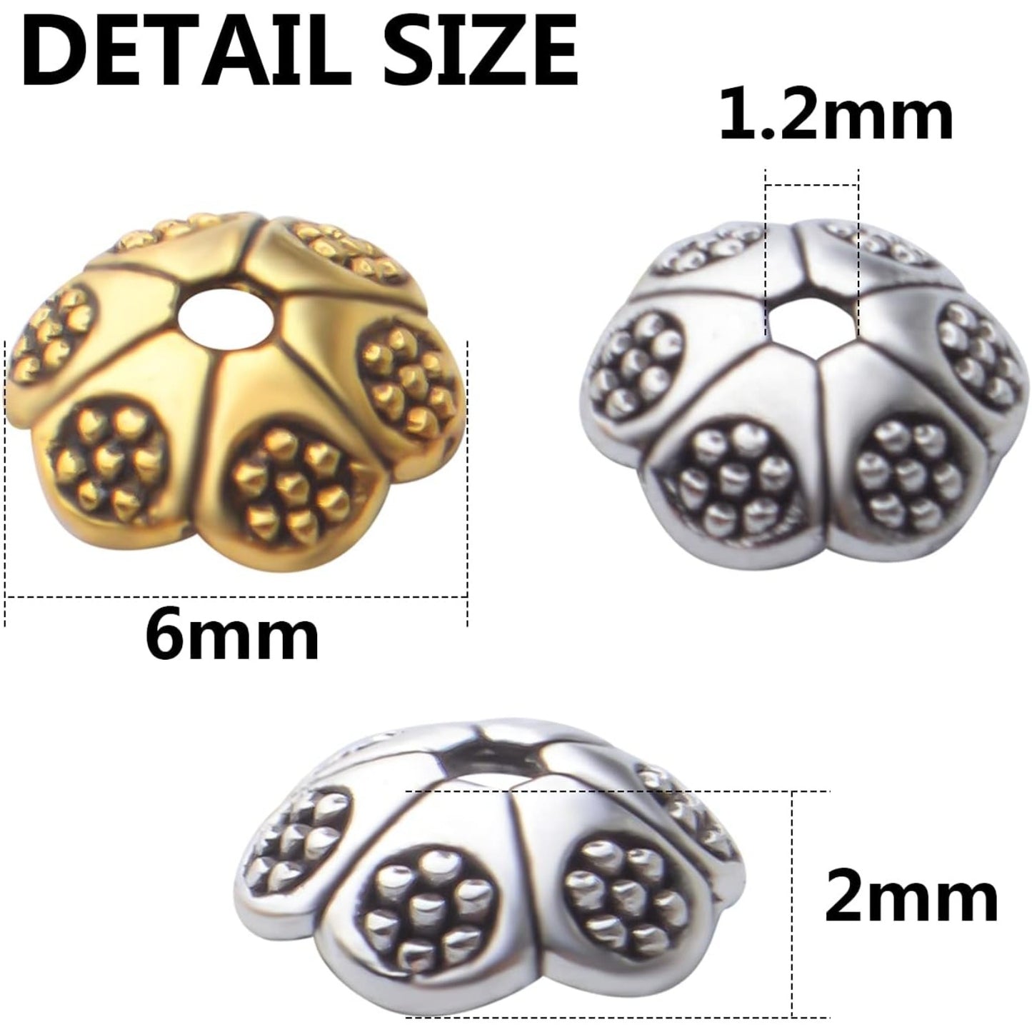 200pcs Flower Bead Caps Tibetan Alloy Spacer Beads Caps for DIY Bracelet Necklace Earrings
