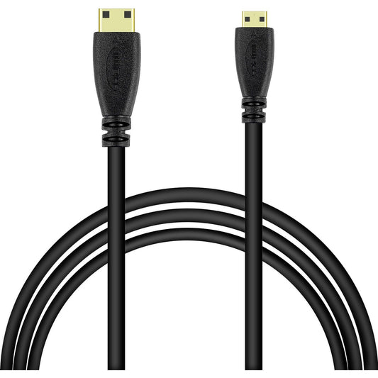 Micro HDMI Male Type D to Type C Mini HDMI Male Connector Adapter Cable Cord Black
