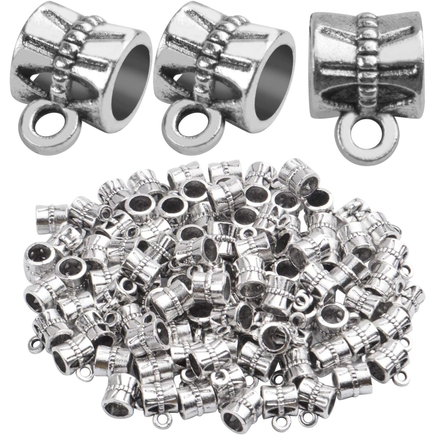 100cs Antique Brown Bail Beads Bracelets Charms Dangle Connectors Tibetan Spacer Beads for Jewelry Making Crafts DIY