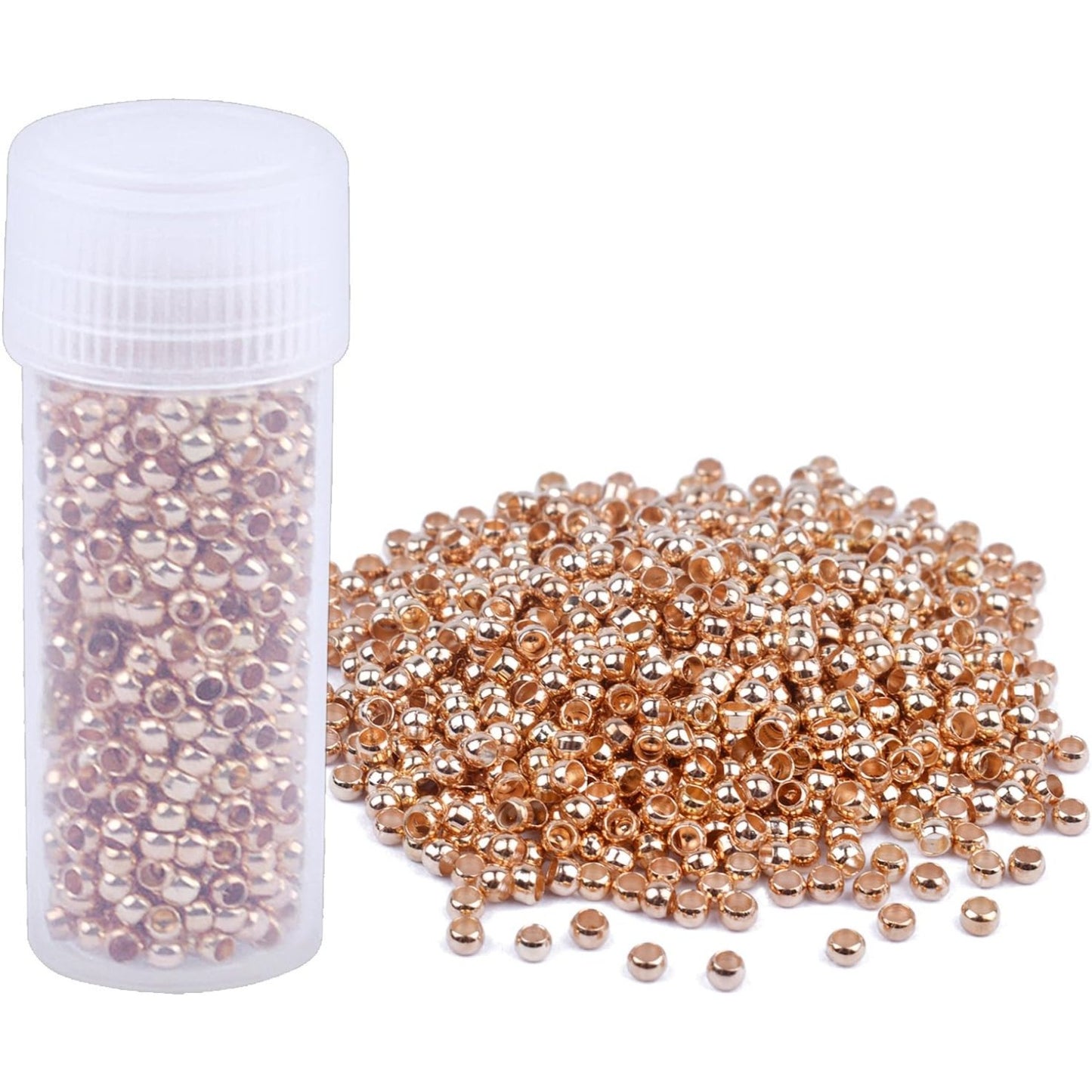 Pack of 1000 Tiny Metal Crimp Spacer Stopper Beads 2mm for Jewelry Making