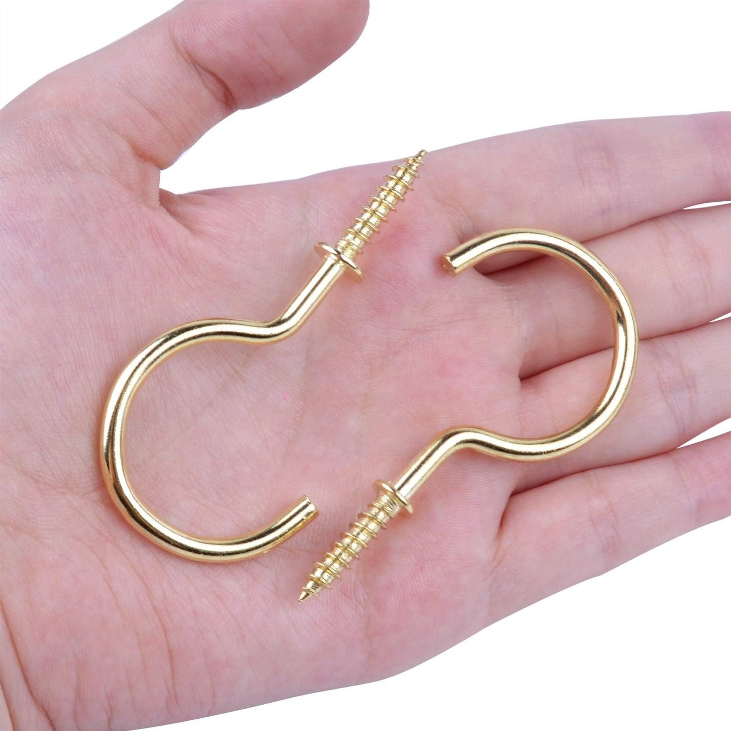 20 Pieces Screw in Ceiling Hooks,2.8 inches Metal Cup Hook Hangers for Hanging Plants,Kitchen (Gold)
