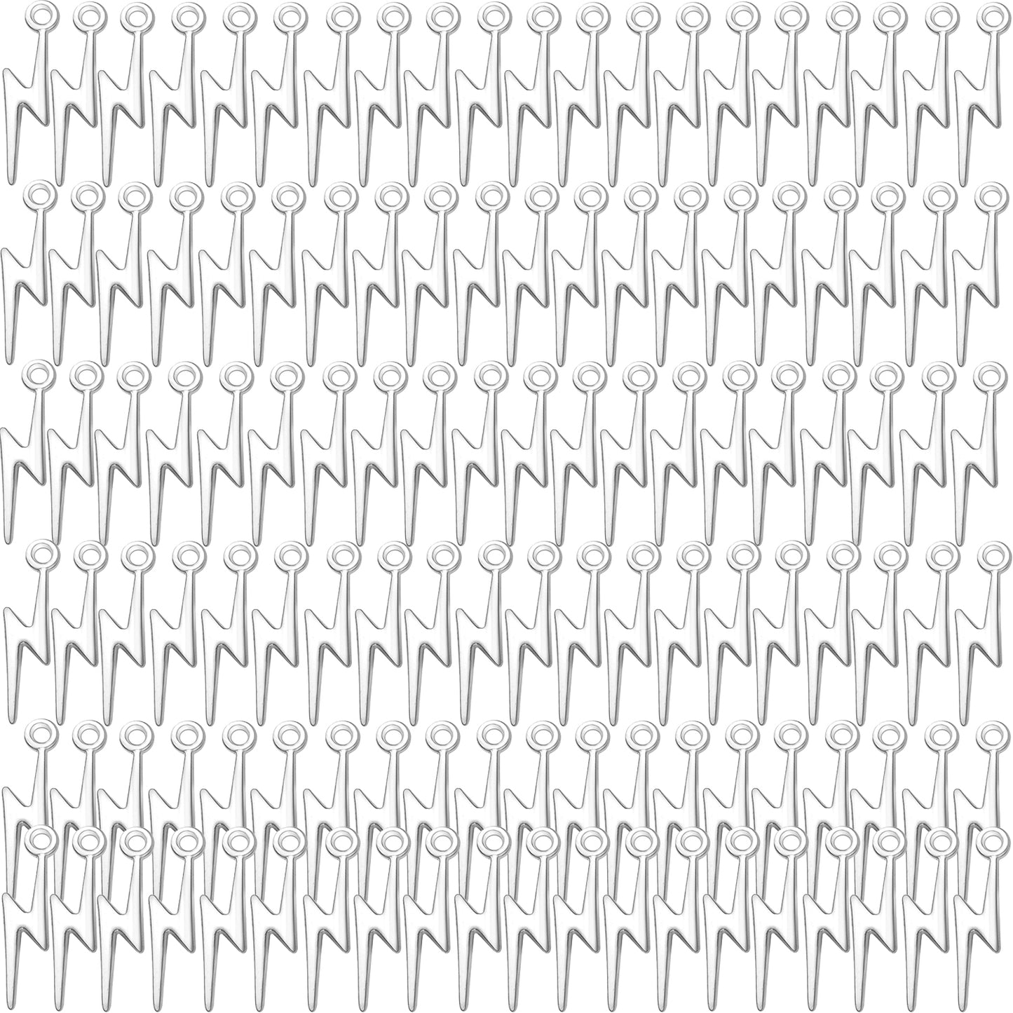 120pcs 6 Colors Lightning Bolt Pendant Charms Alloy Flash Thunder Shape Pendants Dangle Lightning Charms Jewelry Making Accessories for DIY Craft Bracelet Necklace Earrings