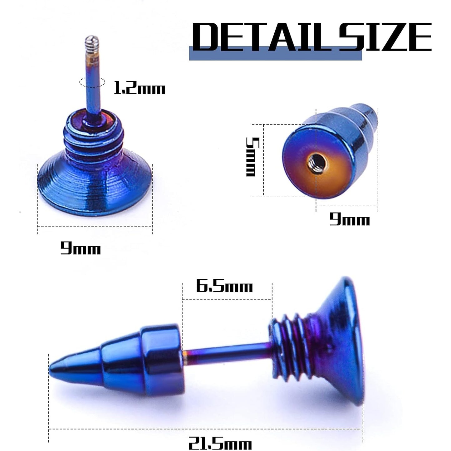 Screw Earring Studs, 5 Pairs Unisex Stainless Steel Piercing Cross Screws Hoop Clip on Earrings Punk Hip Hop Earrings Tragus Cartilage Ear Stud for Men Women, 5 Colors
