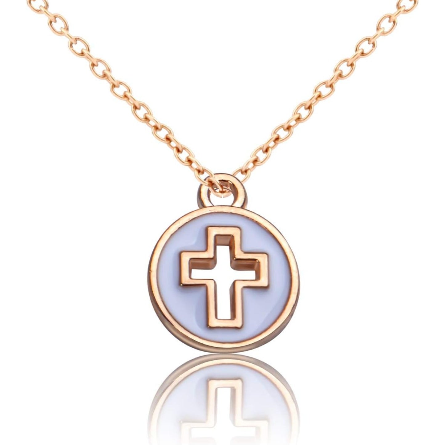 40pcs Round Enamel Cross Charms Alloy Crucifix Charm Pendants for Jewelry Making Bracelet Necklace,4 Colors