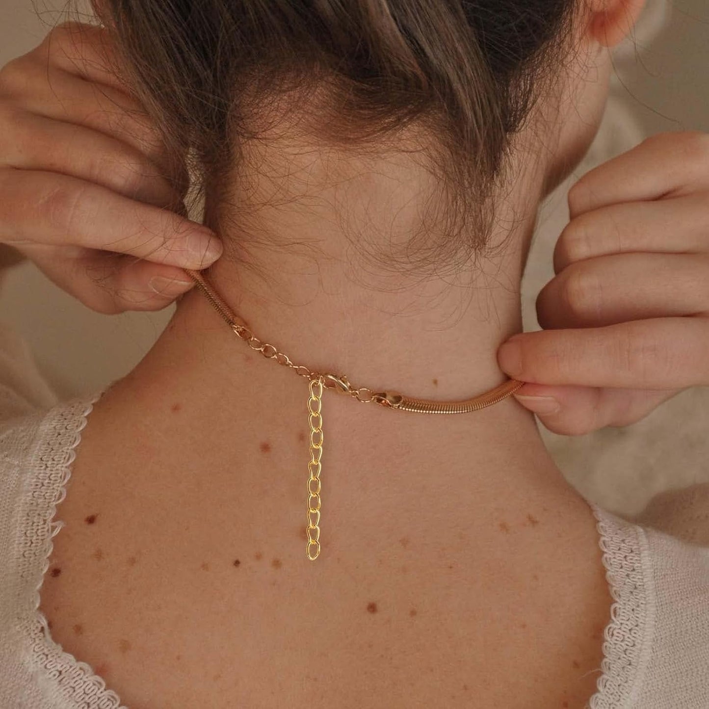 200 Pieces 2 Colors Metal Necklace Extenders Bracelet Anklet Chain Extensions for DIY Jewelry Making Valentine's Day Birthday Gifts, 5 cm / 7 cm