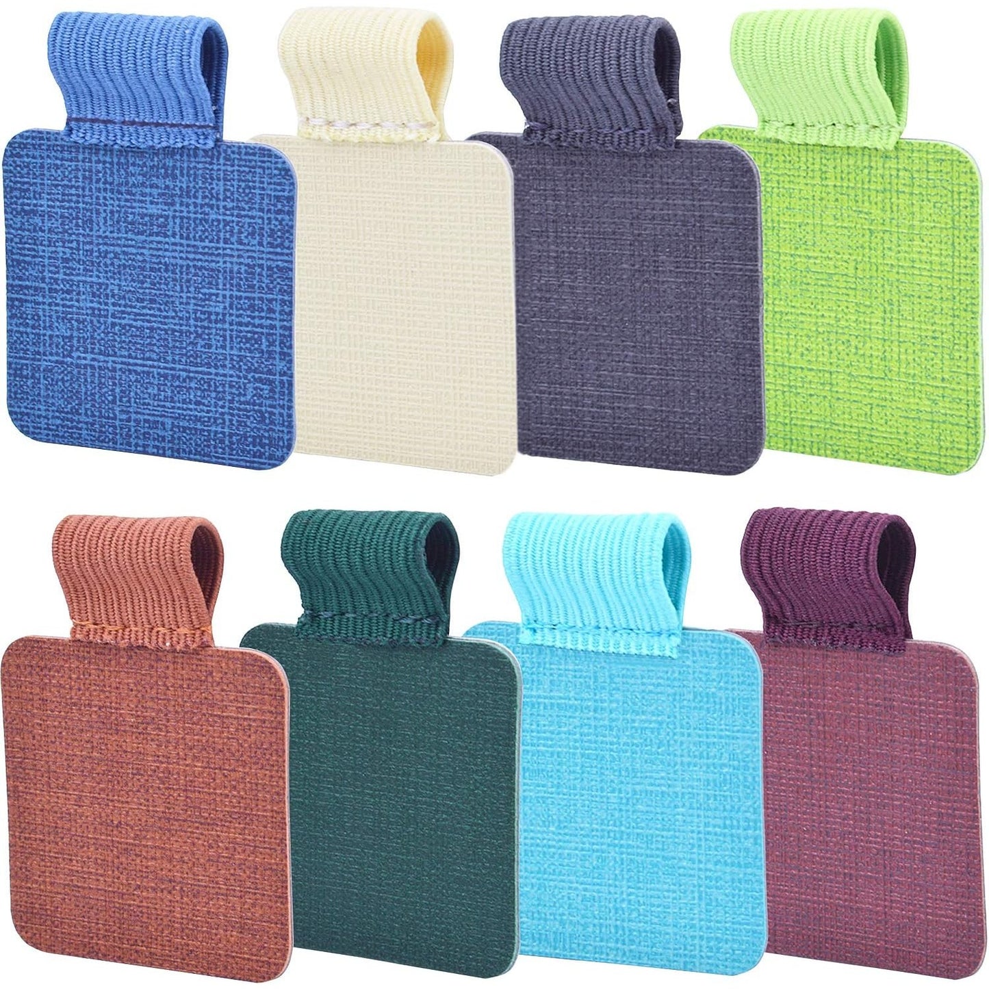 8pcs Self-adhesive Leather Pen Holder with Elastic Loop for Notebooks, Journals,Calendars and Planners(8 Colors)