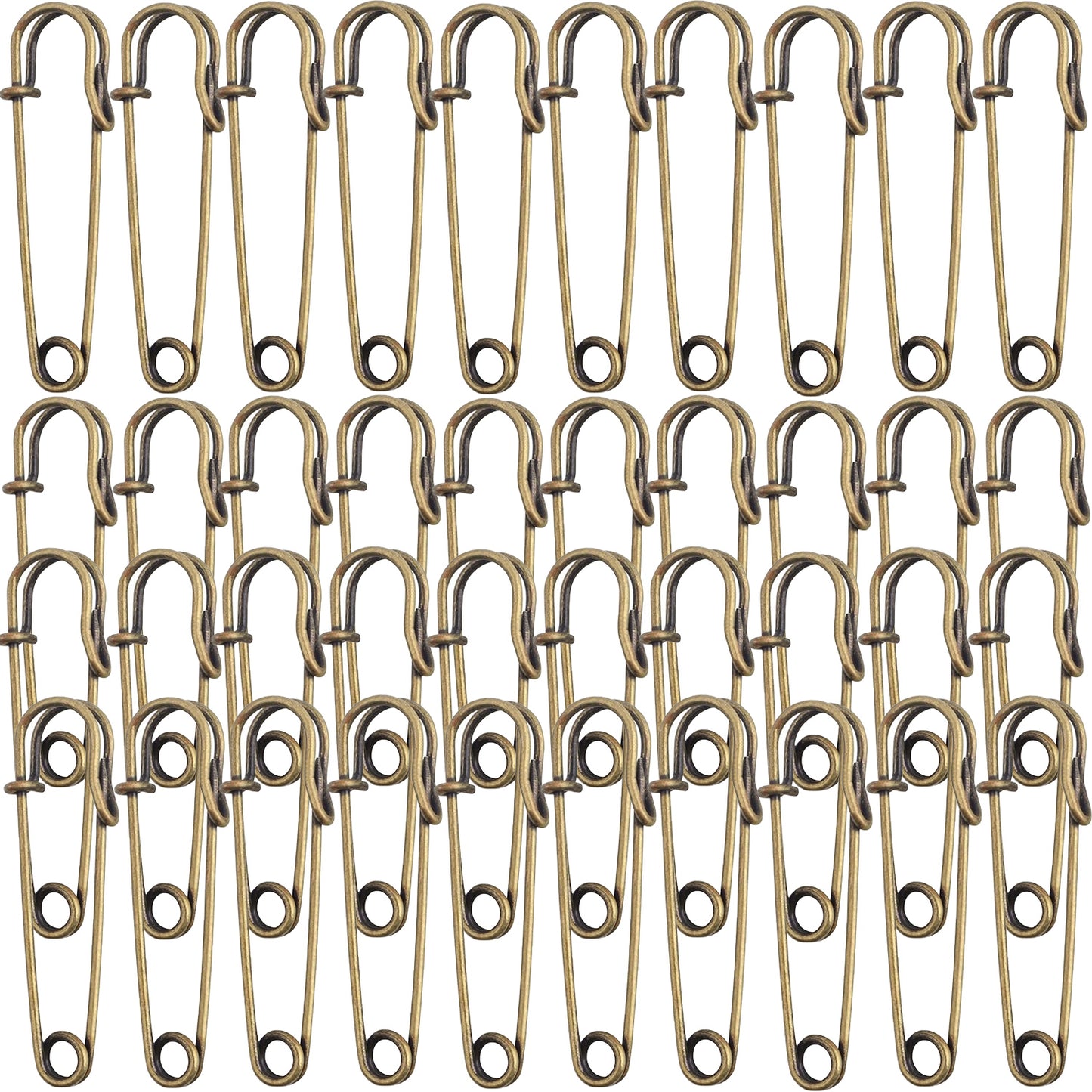 40pcs 5 cm / 2 Inch Metal Large Safety Pins Heavy Duty Blanket Pins Extra Sturdy Safety Pins Bulk for Clothes Blankets Skirts Crafts Kilts Towels Sheets, 4 Colors
