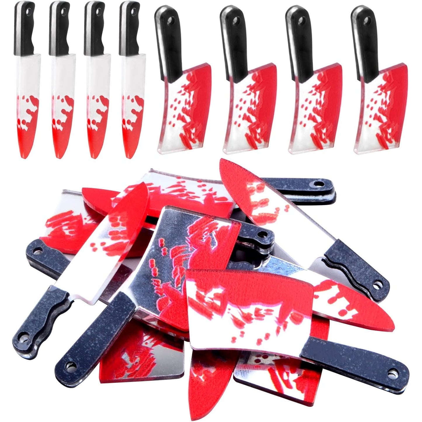12 Pieces Halloween Knife Charms Acrylic Horror Knife Shape Pendant Sharp Pointed Knife Dangle Charms for Bracelet Keychain Jewelry Making Halloween Party Decor, 2 Styles
