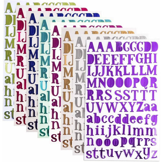8 Sheets Letter Stickers Alphabet Sticker Self Adhesive Letters for Crafts,Scrapbooking(8 Colors)