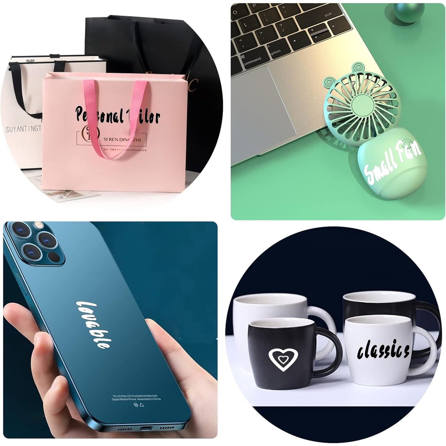 6 Sheets Self-Adhesive Vinyl Letters Numbers Kit, Alphabet letter Stickers Mailbox Numbers Sticker Decals for Sign, Notebook, Door, Containers, Business, Address Number, Jar Labels (White, Black)