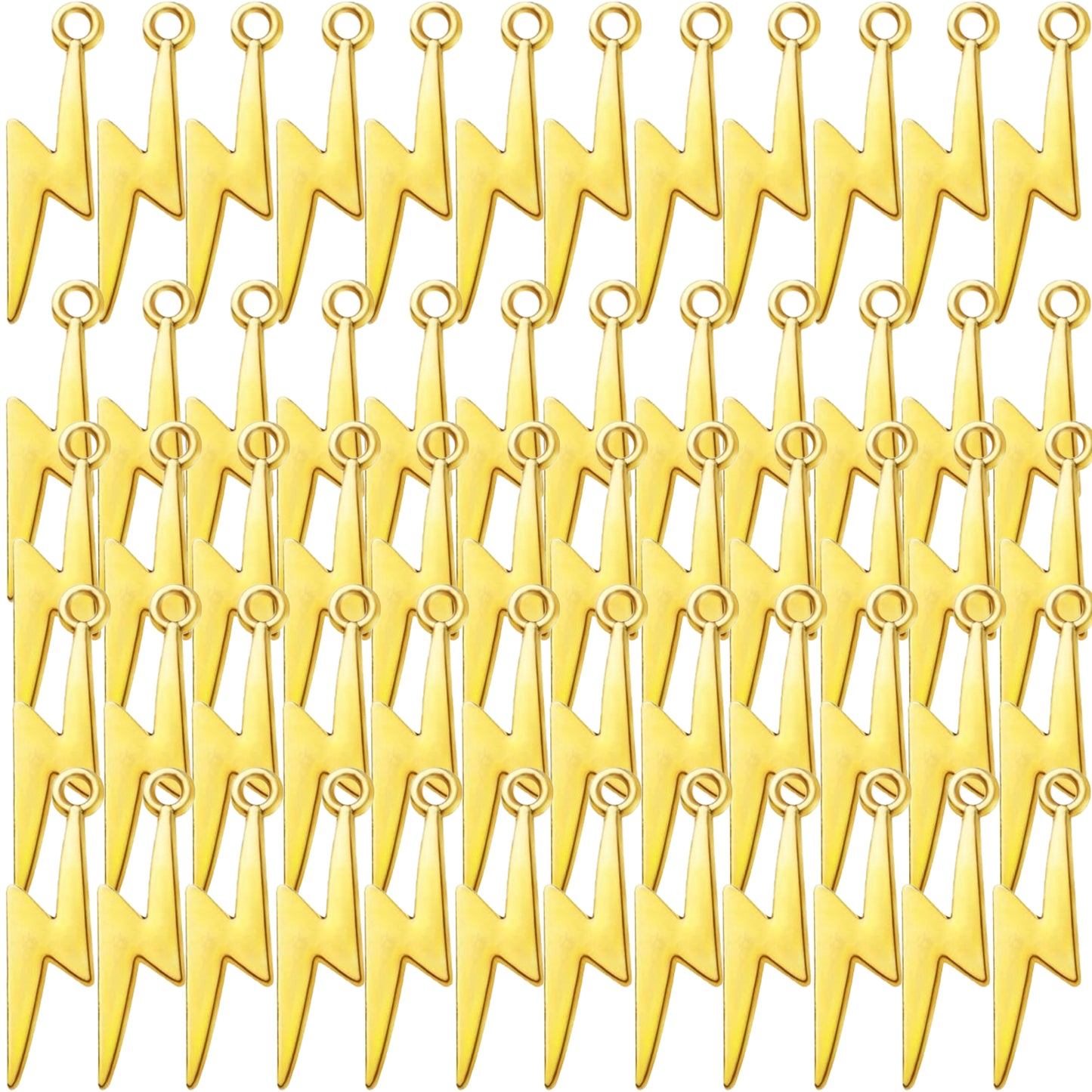 60pcs Lightning Bolt Pendants Alloy Flash Lightning Charms Thunder Flash Celestial Dangle Charms for DIY Earrings Bracelet Crafts Jewelry Making Accessory,28mm×7.7mm