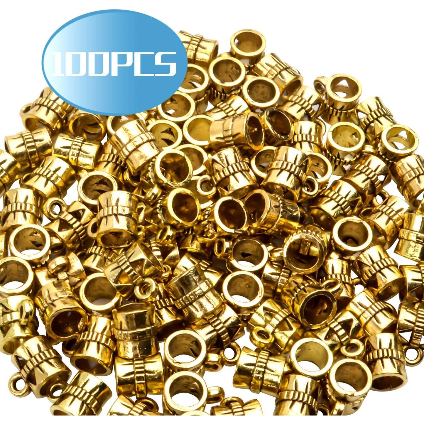 100cs Antique Brown Bail Beads Bracelets Charms Dangle Connectors Tibetan Spacer Beads for Jewelry Making Crafts DIY